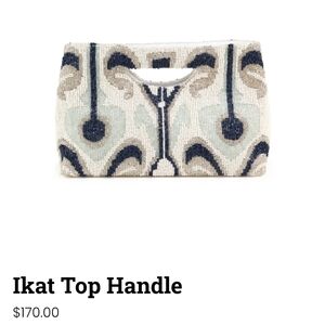 Ikat Beaded Top Handle Bag